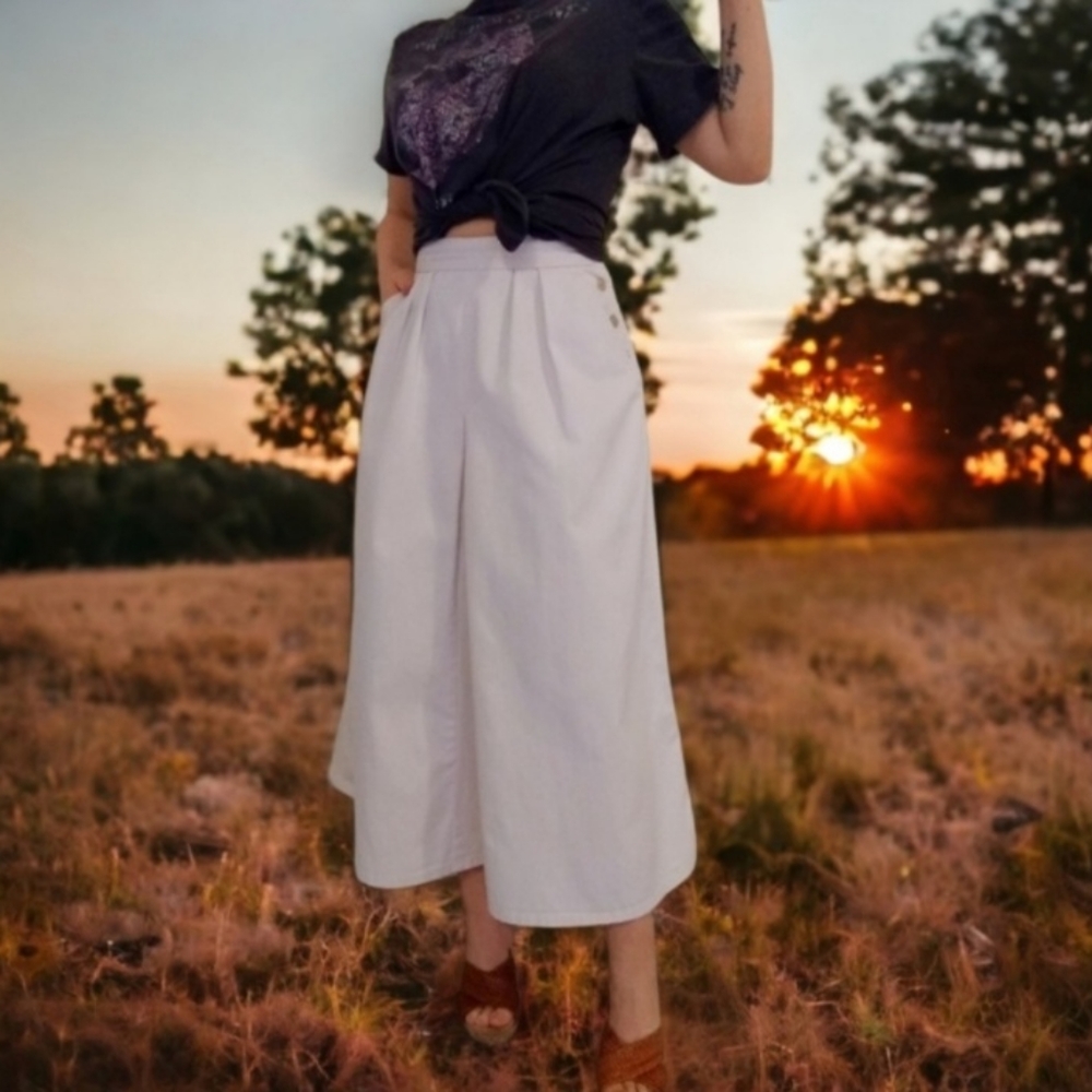 Vtg CK Pale Pink Denim Skirt - Picture 3 of 16